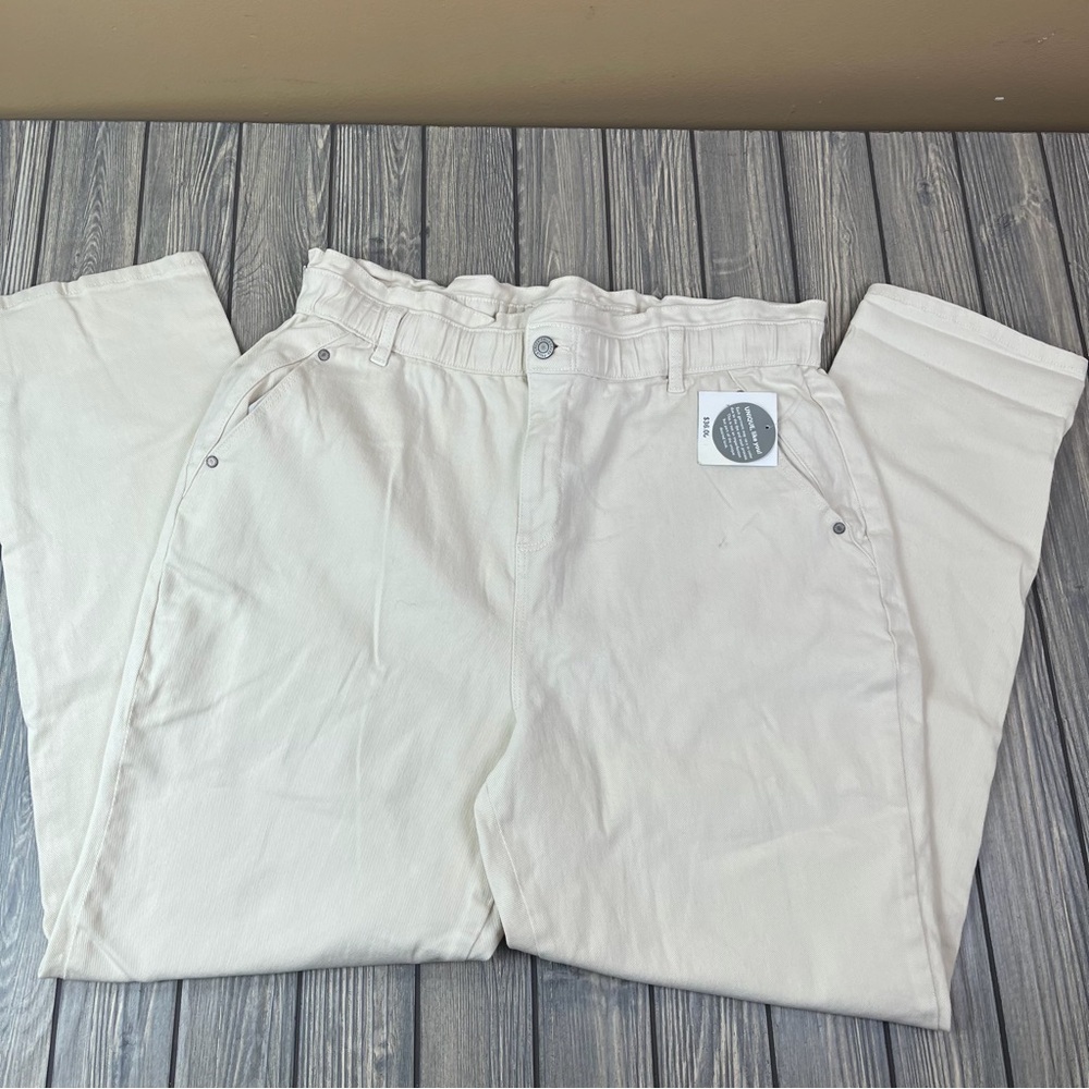 NEW Falls Creek Paperbag Cream Jeans Size XL